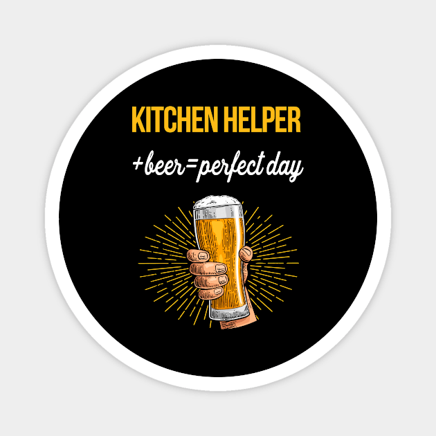 Kitchen Helper Beer T-Shirt Kitchen Helper Funny Gift Item Magnet by Bushf